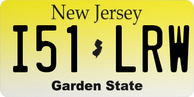 NJ license plate I51LRW
