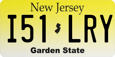 NJ license plate I51LRY