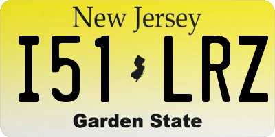 NJ license plate I51LRZ