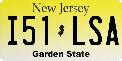 NJ license plate I51LSA