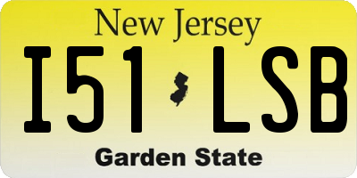 NJ license plate I51LSB