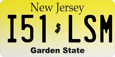 NJ license plate I51LSM