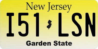 NJ license plate I51LSN