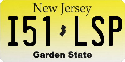 NJ license plate I51LSP