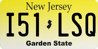 NJ license plate I51LSQ