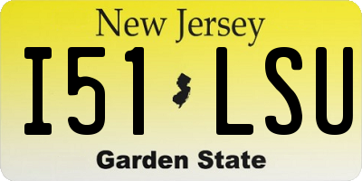 NJ license plate I51LSU