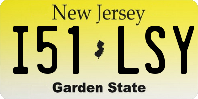 NJ license plate I51LSY