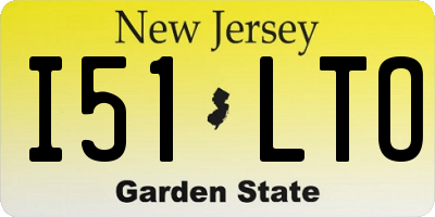 NJ license plate I51LTO