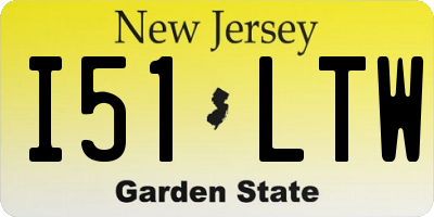 NJ license plate I51LTW