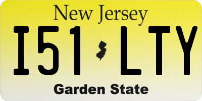 NJ license plate I51LTY