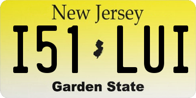 NJ license plate I51LUI