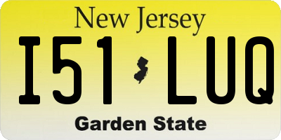 NJ license plate I51LUQ