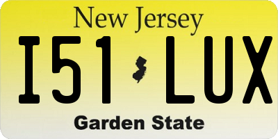 NJ license plate I51LUX