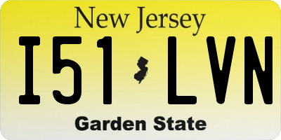 NJ license plate I51LVN