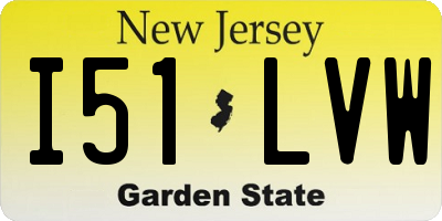 NJ license plate I51LVW