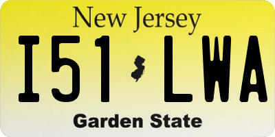 NJ license plate I51LWA