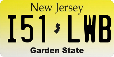 NJ license plate I51LWB