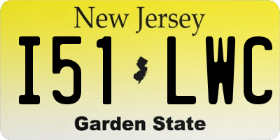 NJ license plate I51LWC