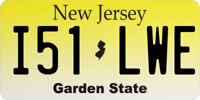 NJ license plate I51LWE