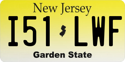 NJ license plate I51LWF