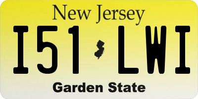 NJ license plate I51LWI