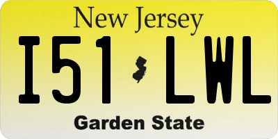 NJ license plate I51LWL