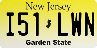 NJ license plate I51LWN
