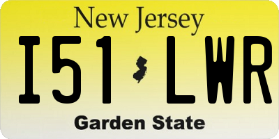 NJ license plate I51LWR