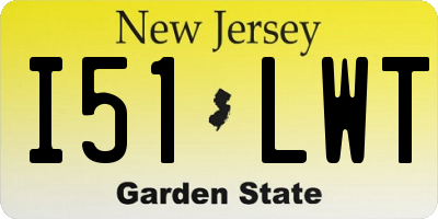 NJ license plate I51LWT