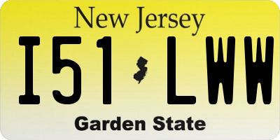 NJ license plate I51LWW
