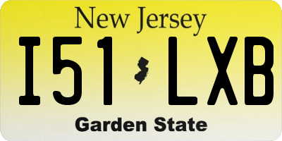 NJ license plate I51LXB