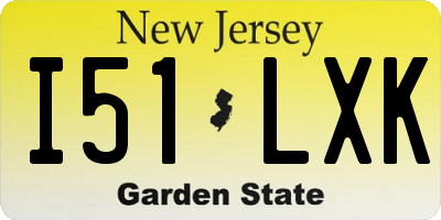 NJ license plate I51LXK