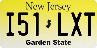 NJ license plate I51LXT