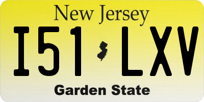 NJ license plate I51LXV