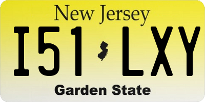 NJ license plate I51LXY
