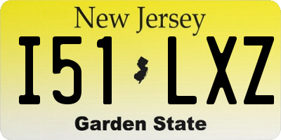NJ license plate I51LXZ