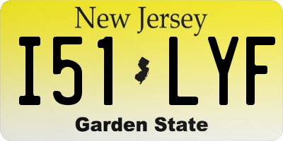 NJ license plate I51LYF