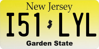 NJ license plate I51LYL
