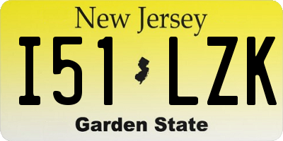 NJ license plate I51LZK