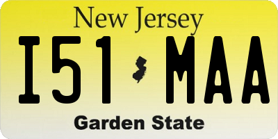 NJ license plate I51MAA