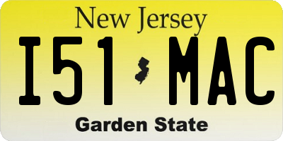 NJ license plate I51MAC