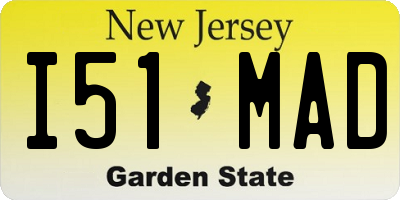NJ license plate I51MAD