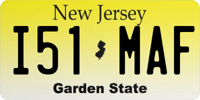 NJ license plate I51MAF
