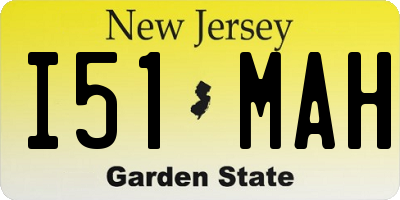 NJ license plate I51MAH