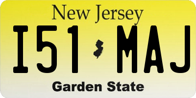 NJ license plate I51MAJ