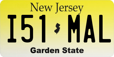 NJ license plate I51MAL