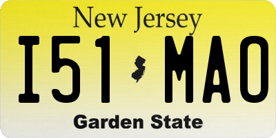NJ license plate I51MAO