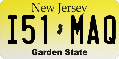 NJ license plate I51MAQ
