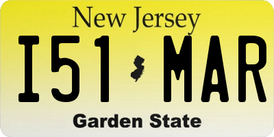 NJ license plate I51MAR