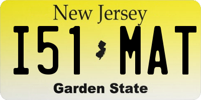 NJ license plate I51MAT